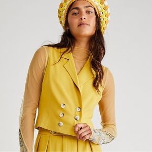 NWOT Free People Double Breasted Gabbie Vest